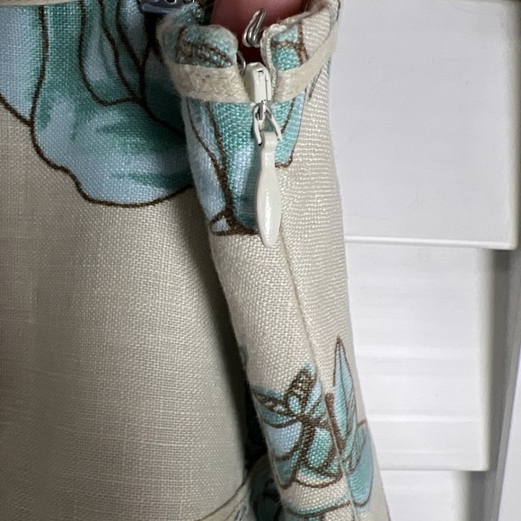 Andre Oliver Floral Linen A-Line Pleated Skirt Women's Size 12 - Picture 5 of 7